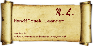 Manácsek Leander névjegykártya